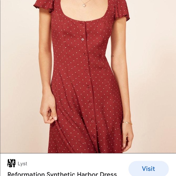 Reformation Synthetic Harbor dress in red - Picture 13 of 16